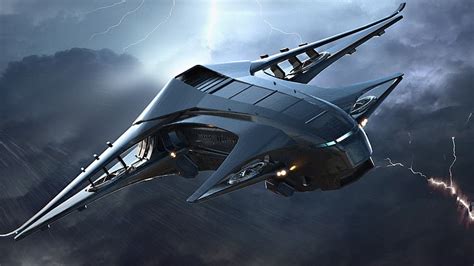 Hd Wallpaper Black Jet Plane Science Fiction Spaceship Star Citizen