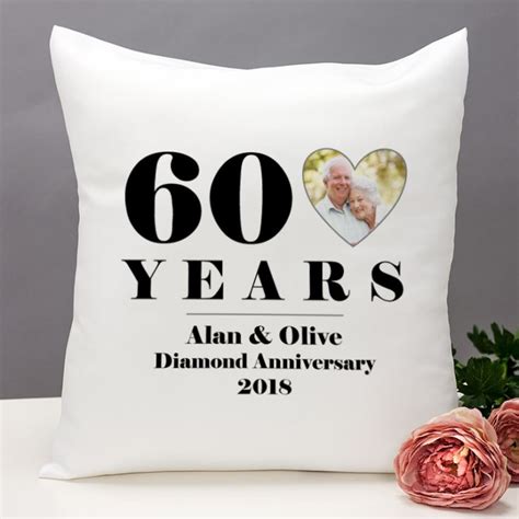 Celebrate their engagement or an anniversary milestone with our selection of personalised wedding gifts, personalised anniversary gifts, and personalised engagement gifts. Personalised 60th Wedding Anniversary Photo Cushion | The ...