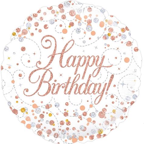 Get it now with curbside pickup or free same day delivery on orders $49+ view details. Rose Gold Confetti Happy Birthday 18" Foil | Helium Balloon