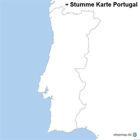 This detailed map of portugal uses the advanced google maps technology to show the regions and cities of portugal, if necessary to an incredibly detailed level. Stumme Karte Portugal von Stumme Karte - Landkarte für ...