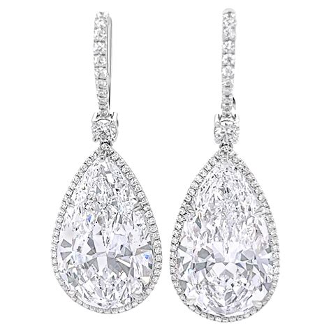 3 29 Carat Antique Pear Shape Diamond Earrings At 1stDibs
