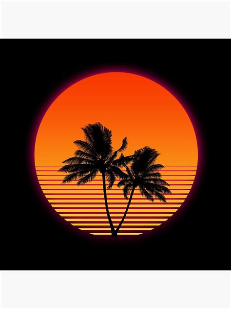 Synthwave Sunset Retro 80s With Palm Trees Poster By Mk788 Redbubble