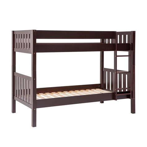 Welwick Designs Solid Wood Twin Over Twin Bunk Bed Espresso The