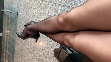Air Hostess Black Pantyhose Feet In Galley Free Hd Porn 89
