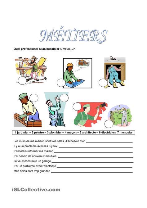 Métiers Vocabulaire French Grammar French Lessons Teaching French