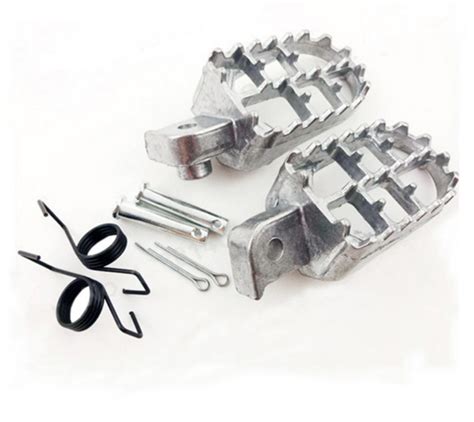 One Pair Silver Aluminum Motorcycle Atv Wide Fat Foot Pegs Footrest For