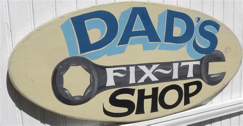 Dads Fix It Shop Oval Wood Sign Wrench Art Fix It Great Fathers Day