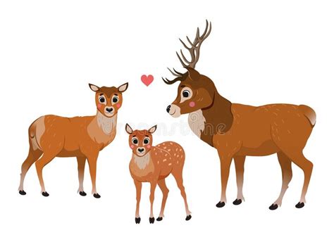 Cute Little Deer Fawn Funny Cartoon Vector Stock Vector Illustration