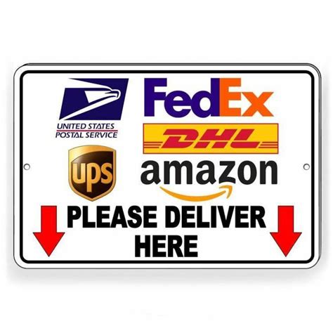 Delivery Instructions Please Deliver Here Sign Metal Usps Etsy