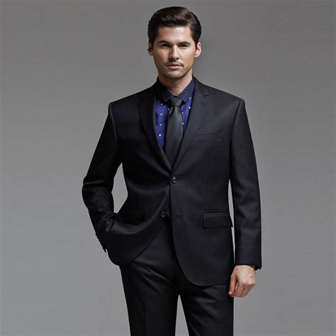Classic Black Business Suit Groom Tuxedos Wedding Suit Maturation Slim