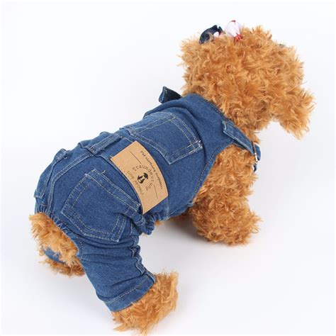 Pipifren Dogs Clothes Overalls Jumpsuit Jeans For Pets Coat Outfit
