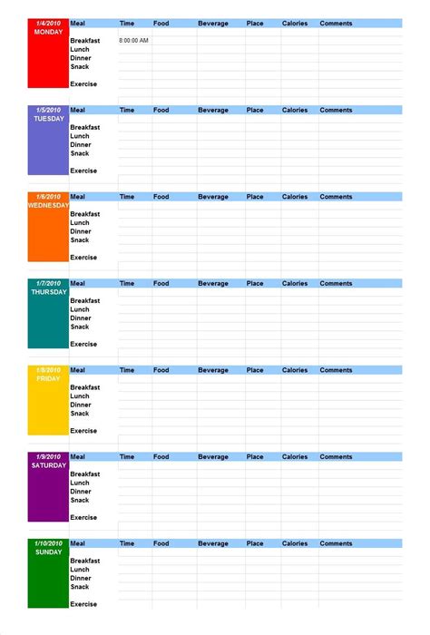 Food Tracking Spreadsheet For Simple Food Diary Templates Food Log Examples Db Excel Com