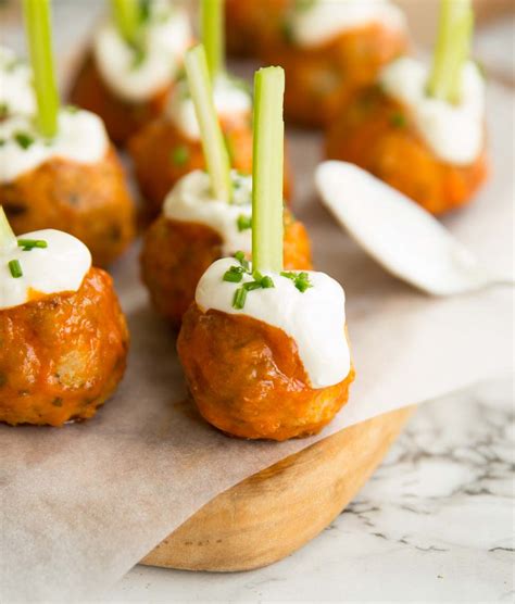 Buffalo Chicken Meatballs Stuffed With Blue Cheese Don T Go Bacon