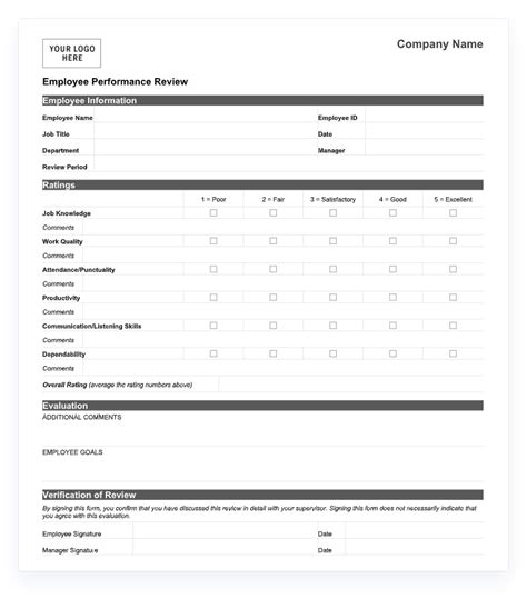 Printable Simple Performance Review Template Printable Form Templates And Letter