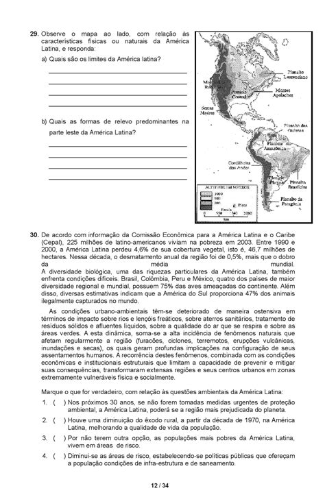 Atividade De Geografia 8 Ano Com Texto