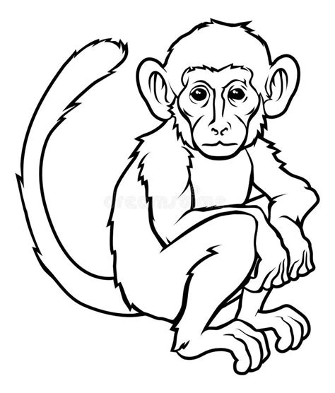 Illustrazione Stilizzata Della Scimmia Illustrazione Vettoriale