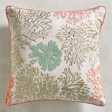 Beaded And Embroidered Coral Pillow Pier 1 Imports For Teal Chair