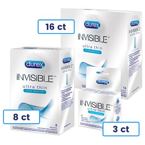 Durex Invisible Ultra Thin Condoms Ultra Sensitive Ultra Fine Natural