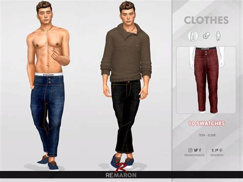 Sims 4 — Denim Pants For Men 02 By Remaron — Mesh Edit 10