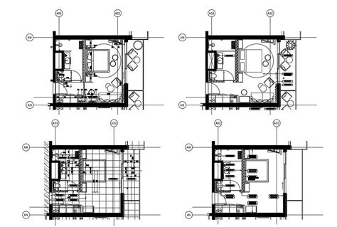 Autocad Dwg File Showing Unit Plan Of A Guest Room Of A Hotel Download