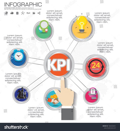 Infographic Kpi Concept Marketing Icons Key Stock Vector Royalty Free 1064220251 Shutterstock