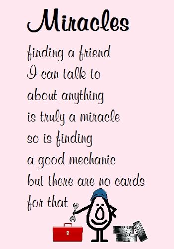 Miracles Funny Poem For A Friend Free Thinking Of You Ecards 123