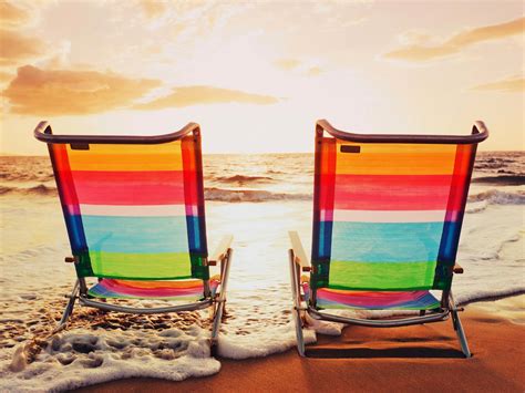 Beach Chairs Sea Wave Wallpapers Wallpapers Hd Desktop And Mobile