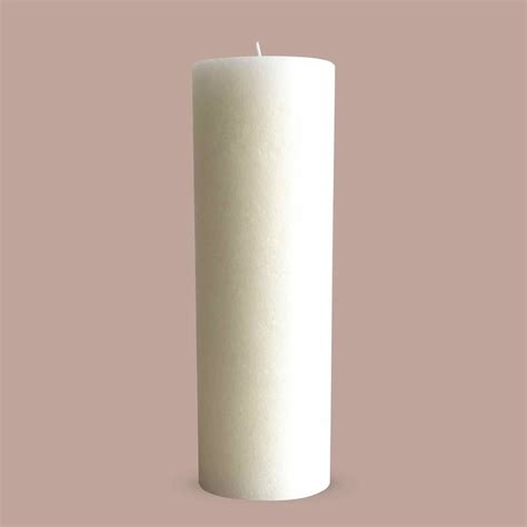 Large Warm White Textured Pillar Candle Candle Kiosk