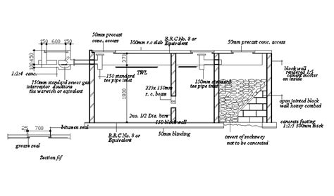 Cad Drawings Details Of Sewer Tank Plan And Section Autocad File Cadbull My Xxx Hot Girl