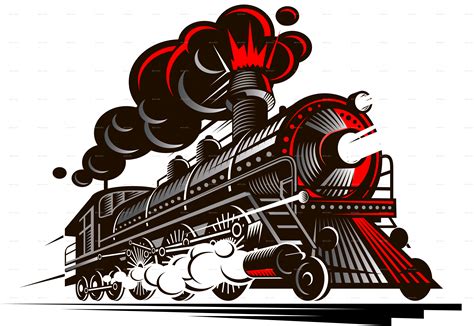 Vintage Steam Locomotive By Roktiv Graphicriver