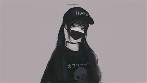 Hoodie Anime Girl Mask Anime Wallpaper Hd