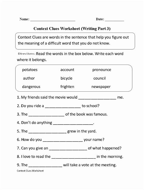 5th Grade English Worksheets Pdf