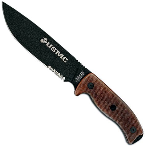 Us Marines By Mtech Usa Black Ptfe Coated Fixed Blade Knife Valley