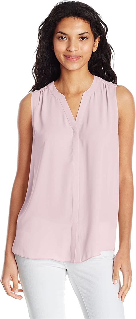 Nydj Womens Sleeveless Pintuck Blouse At Amazon Womens Clothing Store