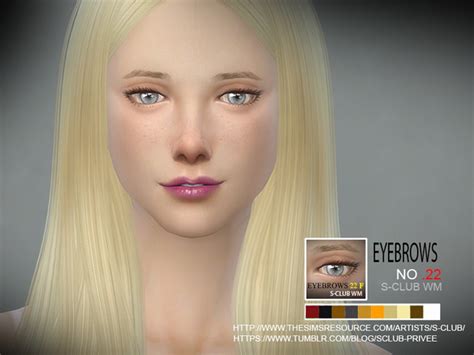 Eyebrows 22 F By S Club Wm At Tsr Sims 4 Updates