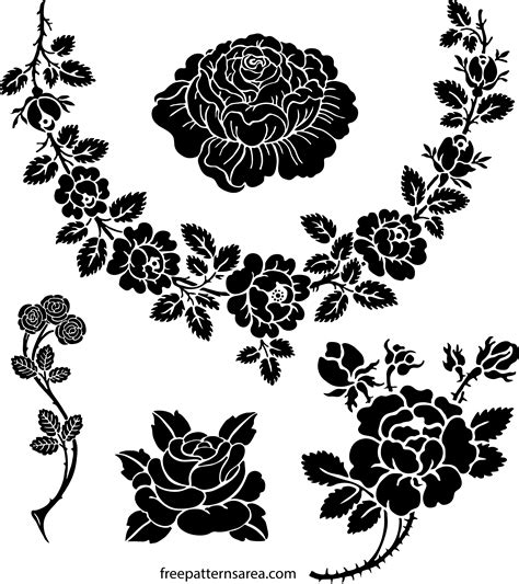 Free Vector Rose Silhouettes Download Svg Png Dxf And More