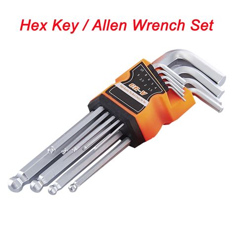 9 Pcs Hex Key Wrench Set Hex Key Allen Wrench Set Allen Key Hex Key