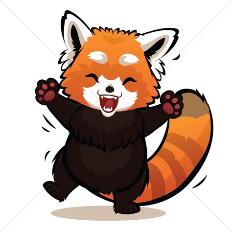Panda Information, Red Panda Cartoon, Superfamily, Feeling Happy