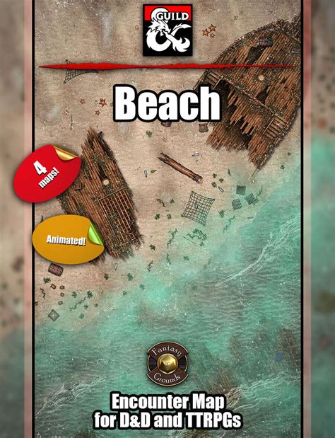 Beach Shipwreck Map Pack Wfantasy Grounds Support Ttrpg Map