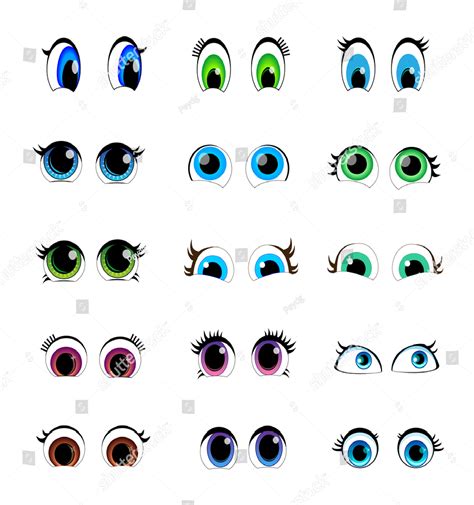 Royalty Vector Stock Set Of Cartoon Characters For The Eyes Vector