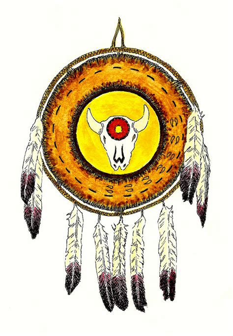 Native American Ceremonial Shield Number 2 Painting By Michael