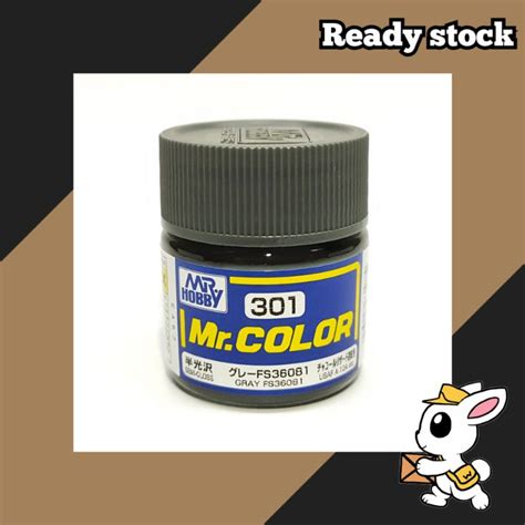 Mr Hobby Color C301 Semi Gloss Gray Fs36081 Black 10ml Plastic Model
