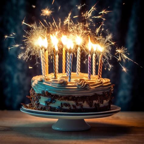 Premium AI Image A Delicious Birthday Cake With Candles