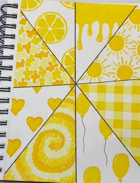 Aesthetic Yellow Drawing Book Art Diy Doodle Art Designs Markers