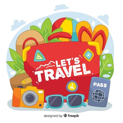 Free Vector Lets Travel