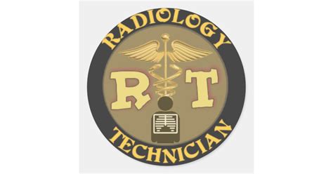 Rt Radiology Technician Badge Logo Classic Round Sticker Zazzle
