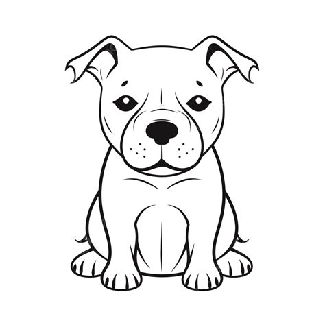 Desenho De Ilustração Cachorro Pitbull Fofo Desenhando No Esboço