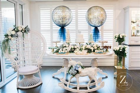 This one bursts with blushes, bolder pinks, and whites. Elegant Blue and Gold Prince Baby Shower - Baby Shower ...