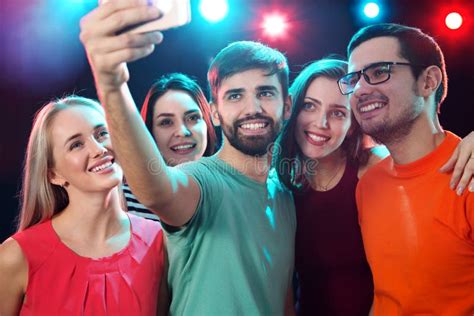 Group Of Happy Friends Taking Selfie Stock Image Image Of Dating Enjoying 163740587