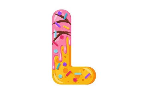 Kleinbuchstaben, a, b, c, d, e, f, g, h, i, j, k, l . Donut cartoon L letter illustration | Donut cartoon ...